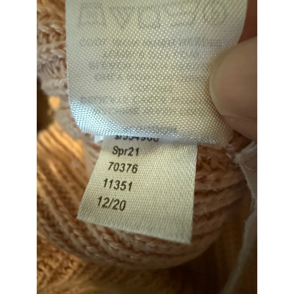 LOFT Women’s Chunky Knit V-Neck Sweater – Size Large – 100% Cotton Peach - Picture 10 of 10
